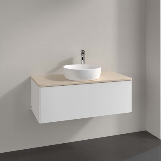 Villeroy & Boch Antao Servantskap med 1 skuff 100x50x36 cm m/lys Hvit Matt/Crème