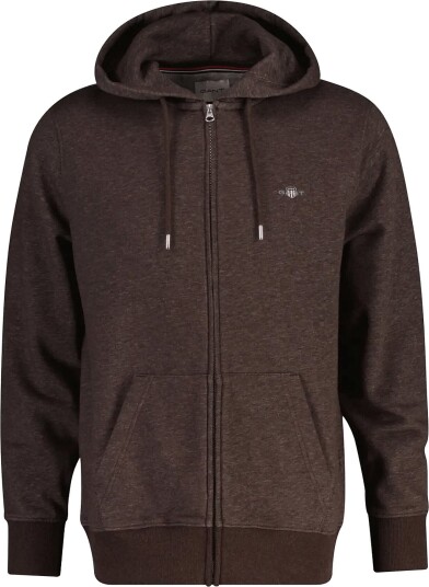 Gant Reg Shield Full Zip Hoodie BLACK BROWN MELANGE XL Gant Reg Shield Full Zip Hoodie BLACK BROWN MELANGE XL