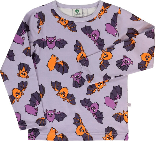 Småfolk Long Sleeved Top With Bat Purple 86 92