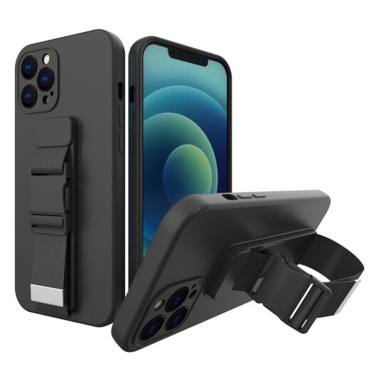 Hurtel iPhone X / Xs Hurtel Plastdeksel m. Stropp - Svart