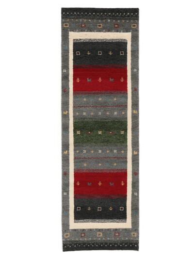 Håndknyttet. Opphav: India Gabbeh Indisk Fine Teppe 80x250