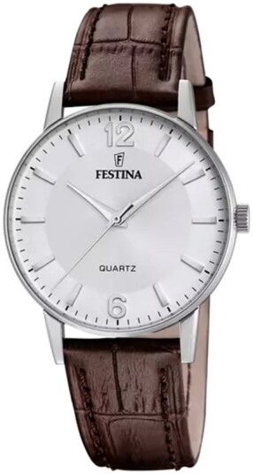 Festina Herreklokke F20690 2 Classic Sølvfarget/Lær Ø36 mm