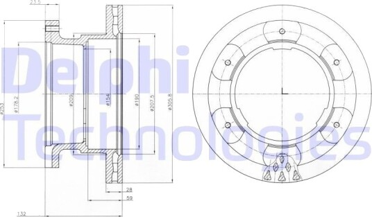 Bremseskive DELPHI BG9069 Bremseskive DELPHI BG9069