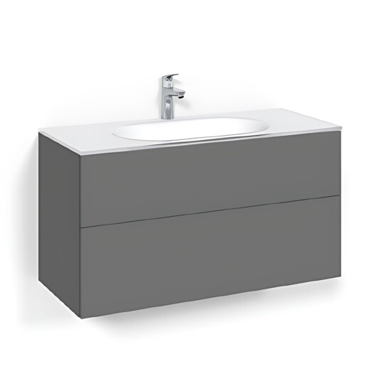 Macro Design Crown Plain/push-open Servantskap 2-skuff - med Glasservant Antrasitt / 100cm Glass Edge Hvit Macro Design Crown Plain/push-open Servantskap 2-skuff - med Glasservant Antrasitt / 100cm Glass Edge Hvit