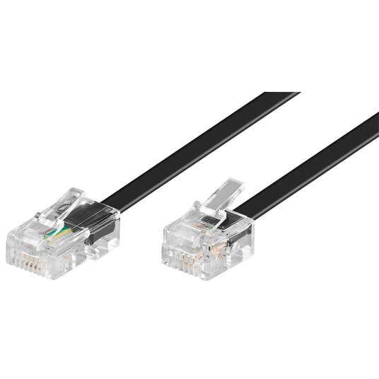 Goobay 3m Telefonkabel RJ11 til RJ45 Flat Svart