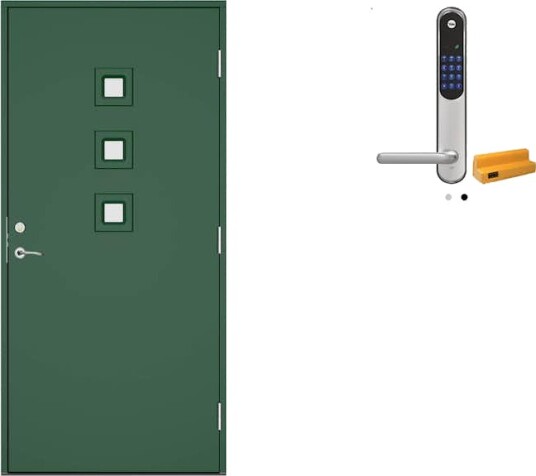 Ytterdør Swedoor Clever-Line+ Koli med Yale Doorman Classic Home