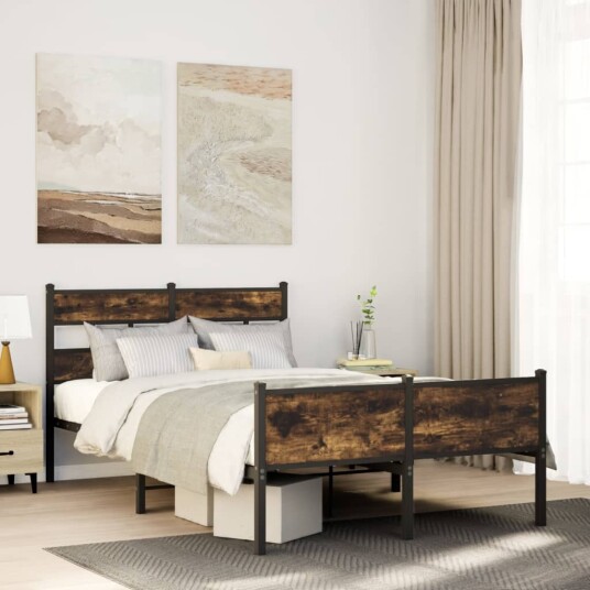  Sengeramme uten madrass røkt eik 120x190 cm konstruert tre 8721158378224