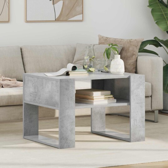 Kaffebord med lagring Betonggrå 66 x 53 x 45 cm Konstruert tre