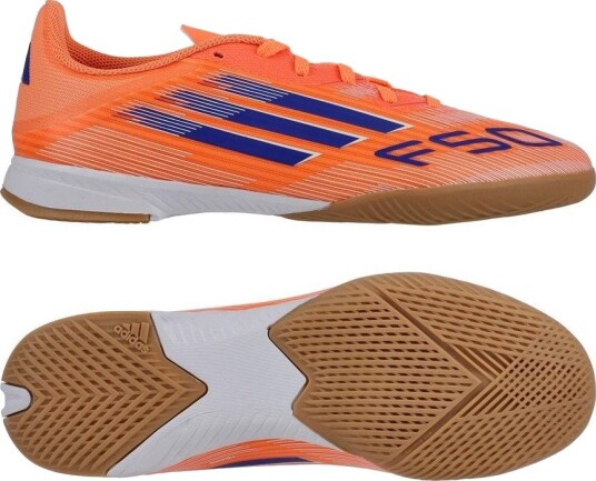 adidas F50 League IN Coral Blaze   Oransje/Lucid Blue/Fottøy Hvit Barn   Innendørs (IC) størrelse 33½