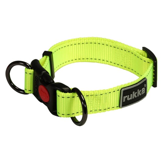 Rukka Pets Rukka® Bliss Neon Halsbånd, gul - Str. L: 45 - 70 cm Halsumfang, B 30 mm