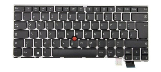Lenovo - notebook replacement keyboard - with Trackpoint - German - black silver - Brbart tastatur - til utskifting - Tysk - Slv