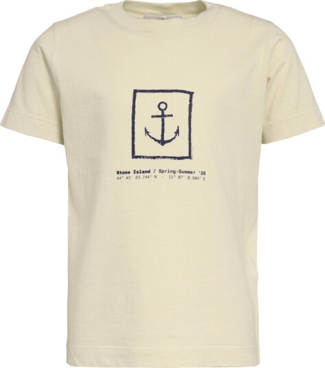 Stone Island T skjorte Gips m. Trykk Stone Island 12 år 152 T skjorte Beige Hvit