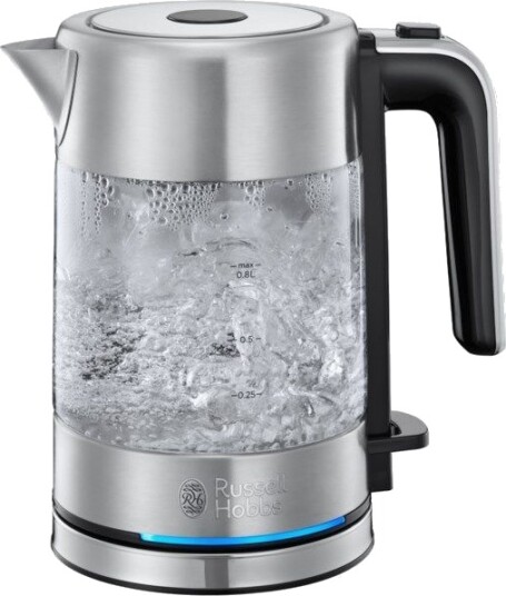 Russell Hobbs Compact Home Vannkoker 2200W 0,8L Glass Rustfritt Stål