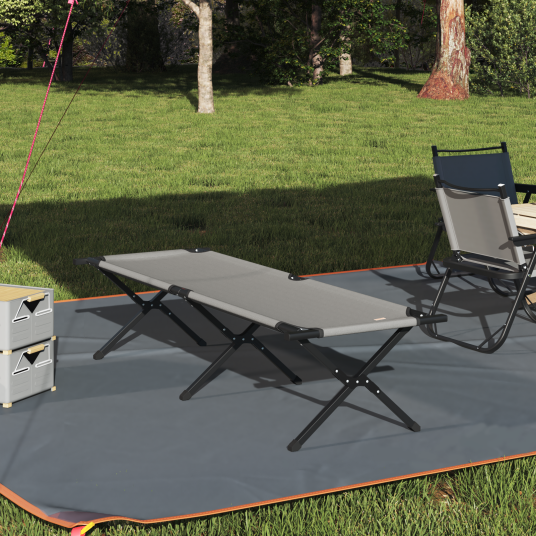 Sammenleggbar camping seng Grå 193 x 69 x 45 cm Oxford stoff