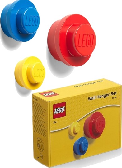 LEGO Storage Wall hangers 3 pk LEGO knagg til barnerommet rød blå og gul LEGO Storage Wall hangers 3 pk LEGO knagg til barnerommet rød blå og gul