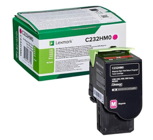 Lexmark MC 2425 M High Yield Return Program Toner - C232HM0 Original - Magenta 2300 sider Lexmark MC 2425 M High Yield Return Program Toner - C232HM0 Original - Magenta 2300 sider
