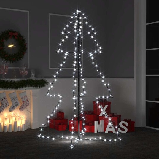 vidaXL Juletre kjegleform 200 LED innendørs og utendørs 98x120 cm