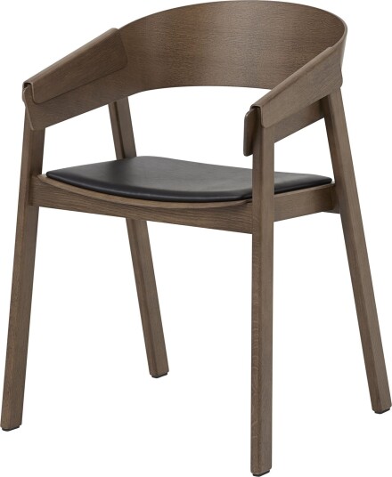 Muuto - Cover Mörkbrun Betsad / Läder Spisestoler Thomas Bentzen Lær/tre