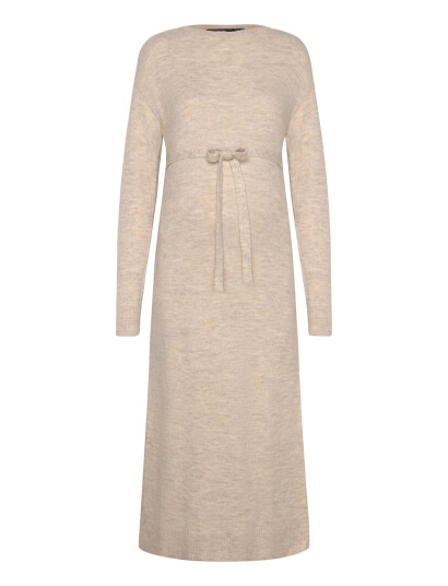 Vero Moda Maternity Vmmlefile Ls Boatneck Calf Dress Noos   Cream   L