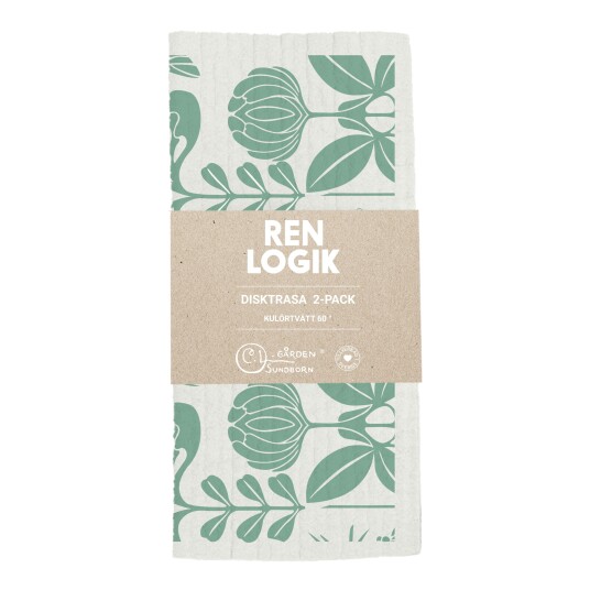 Ren Logik Dish Cloth 2 Pack Green/Yellow 40 g