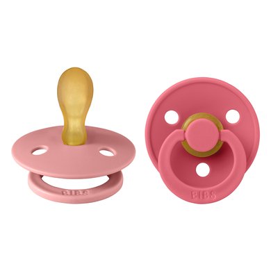 BIBS® Smokk Colour Symmetrisk smokk Dusty Pink/Coral 6-18 måneder, 2 stk.