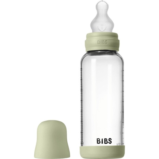 Bibs Sage Glass Baby Flaske Round Silicone Medium Flow Bibs Sage Glass Baby Flaske Round Silicone Medium Flow