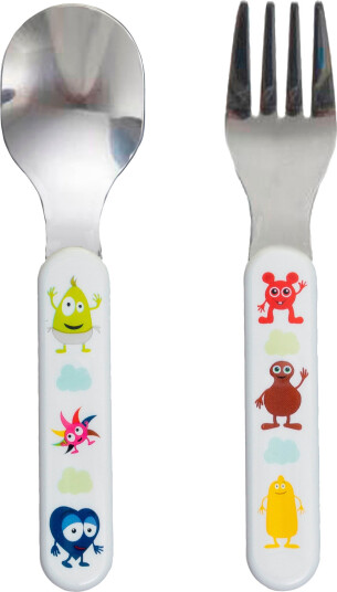 Babblarna Cutlery Fork & Spoon Multi/patterned 14 Cm Babblarna Cutlery Fork & Spoon Multi/patterned 14 Cm