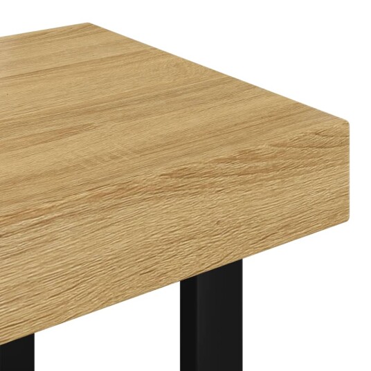 vidaXL Salongbord lysebrun og svart 90x45x40 cm MDF og jern