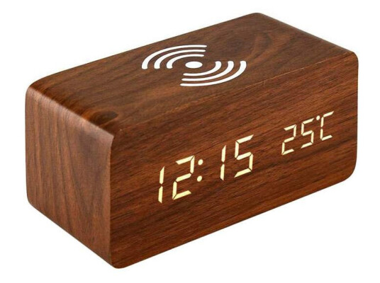 Digital Alarmklokke, Rektangulær - Brun Digital Alarmklokke, Rektangulær - Brun