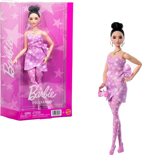 Barbie Deluxe Style Dukke med Rosa Denimkjole