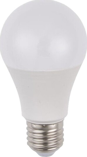 Spl E27 9,5W LED pære   A60 900lm 6500K AC/DC opalglass   Kulør : Kald