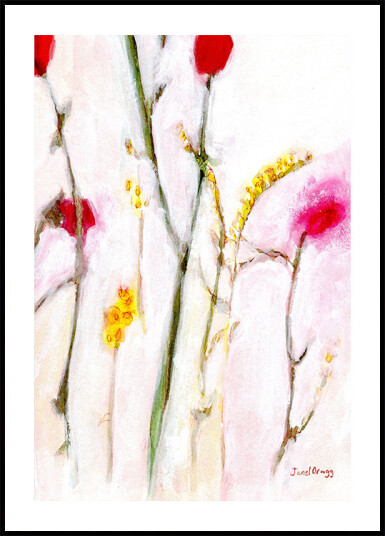 Floral In Orange and Lilac Plakat Plakat / 40x50cm