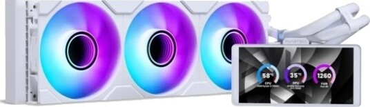 Phanteks Glacier One 360M25 LCD hvit PH GO360M25G2LCD_DWT01 Phanteks Glacier One 360M25 LCD hvit PH GO360M25G2LCD_DWT01
