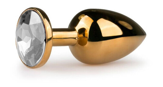 EasyToys: Metal Butt Plug No. 1 with Crystal, small, gull/clear
