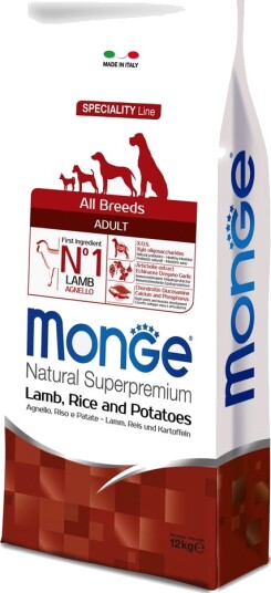 Monge Superpremium Dog Tørrfôr Økonomipakning Natural Superpremium Ris Og Potet Lam 2 X 12 kg Monge Superpremium Dog Tørrfôr Økonomipakning Natural Superpremium Ris Og Potet Lam 2 X 12 kg
