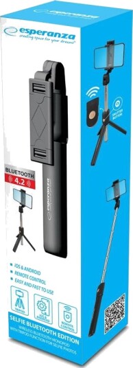 Emm123 Esperanza Selfie-Pinne/Monopod Med Bluetooth