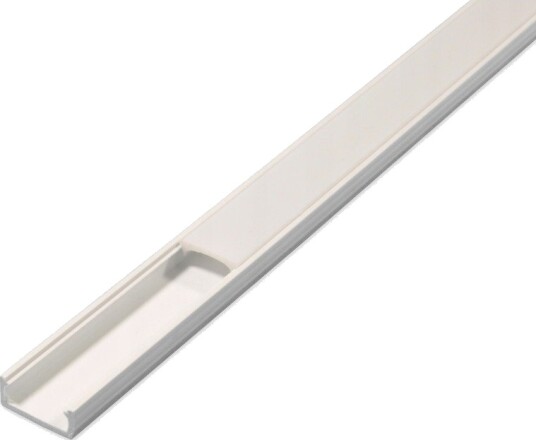 PVC profil 16x7 til LED strip 2 meter hvit inkl. melkehvitt deksel