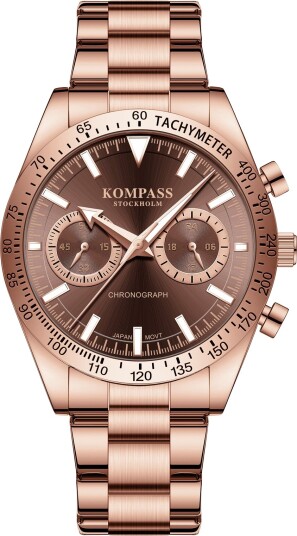 Kompass Airborne Chronograph Rose Gold Brown