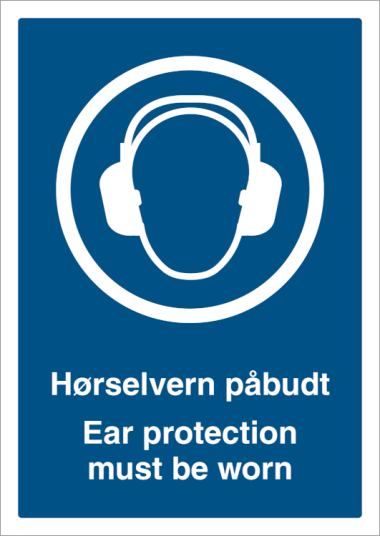 Hørselvern påbudt - High visibility vest must be worn - Plast - 297 x 210 mm