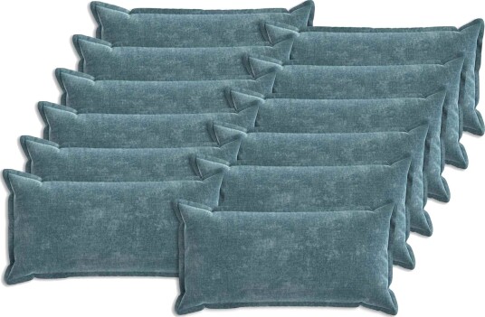 vidaXL Putetrekk 12 stk. HOUTEN Blå 40 x 80 cm Chenille stoff