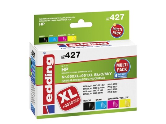 Edding Edd-427 Sort Cyan Fiolblå Gult 4 Stykker