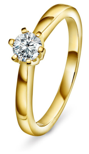 Olivia, Ring i 585 gult gull med diamant 0,30 ct, størrelse 58