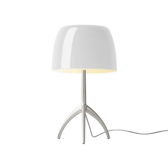 Foscarini Lumiere Grande Bordlampe E27 Alu/Hvit 45 Metallisk