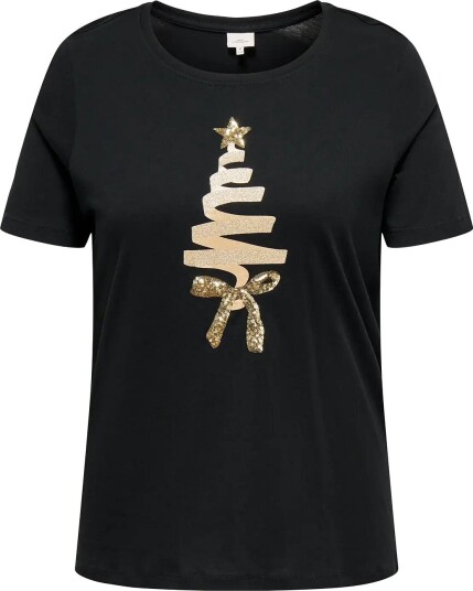 ONLY Carmakoma Carxmas Yrsa O Neck Ss Reg Tee Jrs   BLACK   42 44