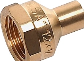 Overg.Muffe 1/2 -18 Mm Rørgevind Muffe Og Glat Ende