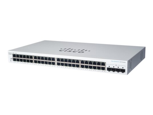 Cisco Business 220 Series Cbs220-48P-4X - Switch - Smart - 48 X 10/100/1000 (Poe+) + 4 X 10 Gigabit Sfp+ (Opplenke) - Rackmonterbar - Poe+ (382 W)