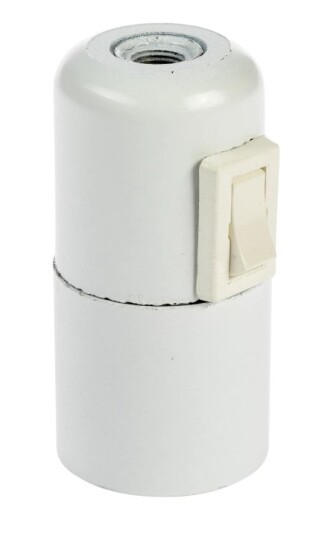 Nordic Quality Lampsockel E27 med brytare Vit