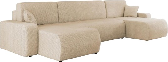 Barile Sovesofa med Dobbel Sjeselong 4 seter i Plysj Beige