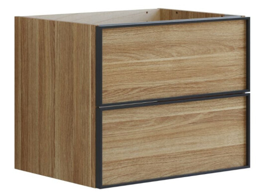 Dansani Inzo Urban Alu ramme Svart Underskap 2 Skuff B60 120xh48xd44cm Varm eik / 60cm