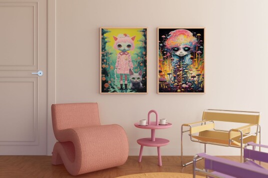 Namly Design Plakat Surreal Alien Kunstverk / Sett av 2 POSTER9HOWNI